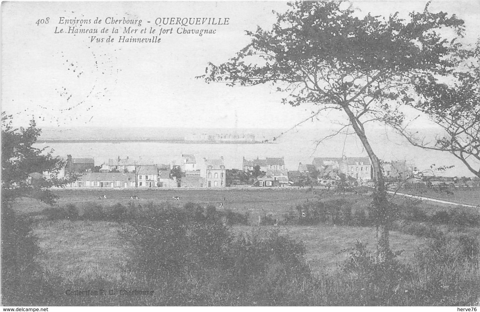 Environs De Cherbourg - QUERQUEVILLE - Le Hameau De La Mer Et Le Fort Chavagnac Vus De Hainneville - Autres & Non Classés