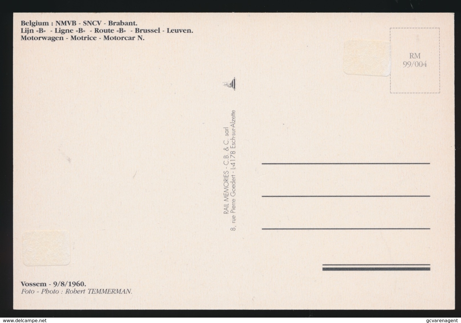 BRABANT  LIJN B   BRUSSEL  LEUVEN  MOTORWAGEN N  - VOSSEM  1960  2 SCANS - Tramways