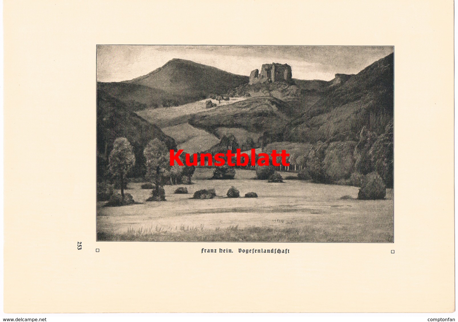 1139 Franz Hein Vogesen Landschaft Kunstblatt 1909 !! - Estampes & Gravures