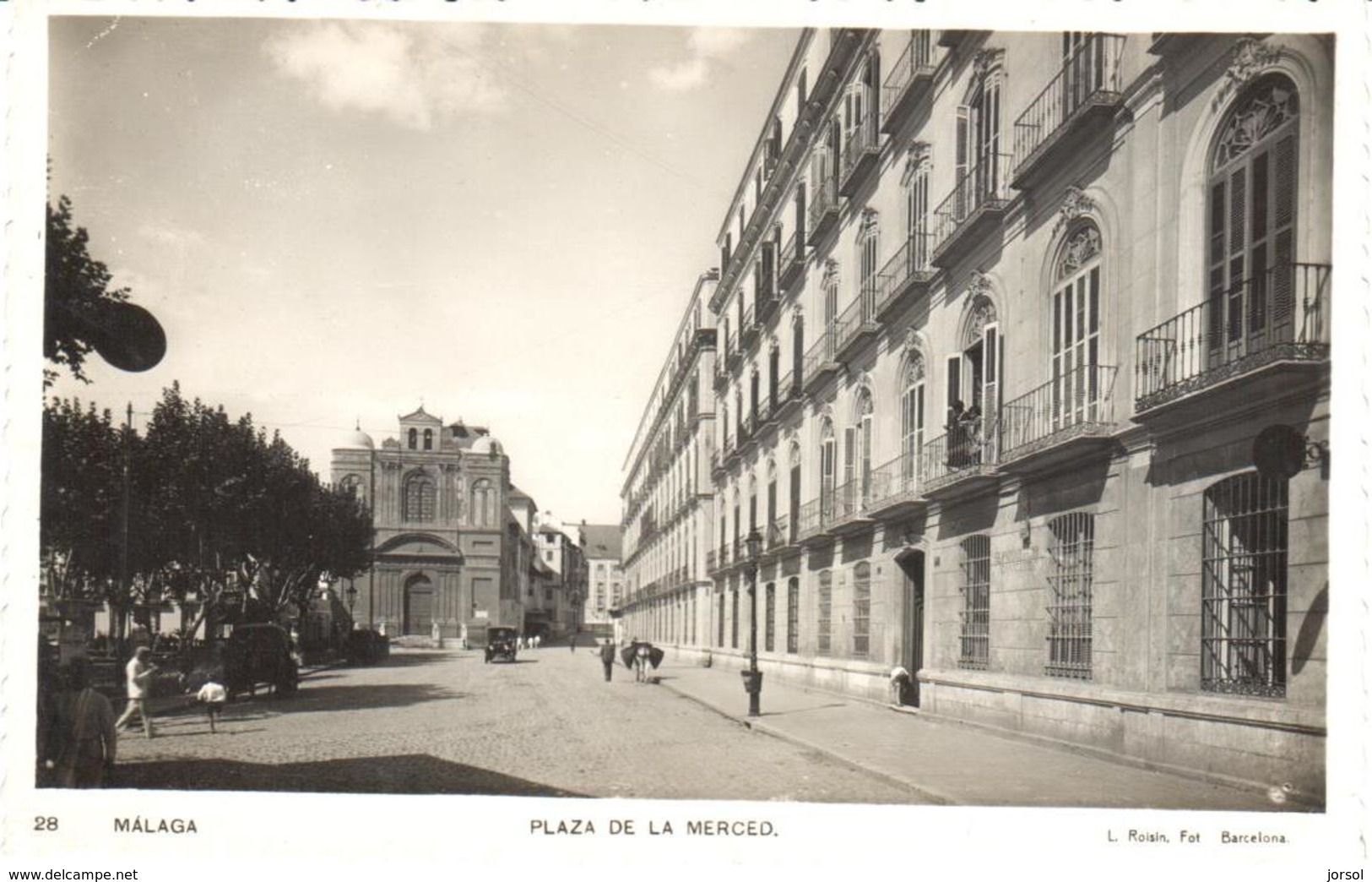 POSTAL  MALAGA  -ANDALUCIA  - PLAZA DE LA MERCED  (FOT. L. ROISIN) - Málaga