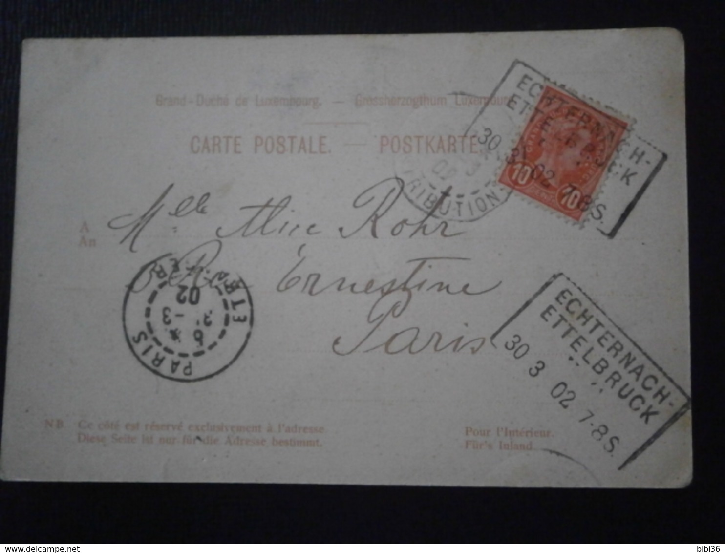 LUXEMBOURG LUXEMBURG TIMBRE STAMP LETTER COVER LETTRE ENVELOPPE CARTE CP ECHTERNACH ETTELBRUCK AMBULANT TRAIN - 1895 Adolphe Profil