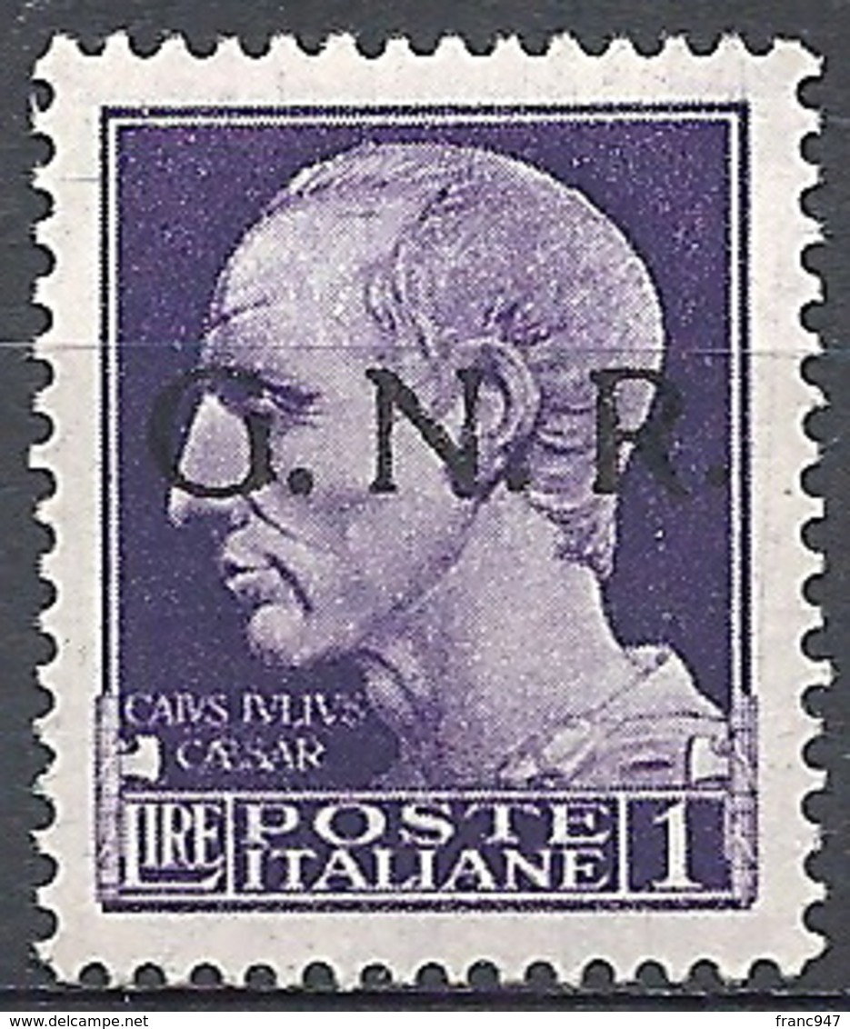 R.S.I., 1944 Giulio Cesare, 1L Violetto S/s G.N.R. # Sassone 479 - Michel MB10 - Yvert 10   NUOVO** MNH - Nuovi