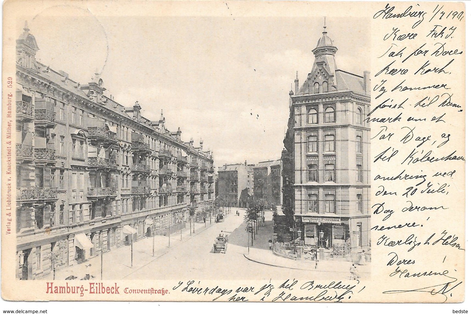 Germany - Hamburg-Eilbeck - Conventstrasse - 1901 With Stamp To Denmark - Autres & Non Classés