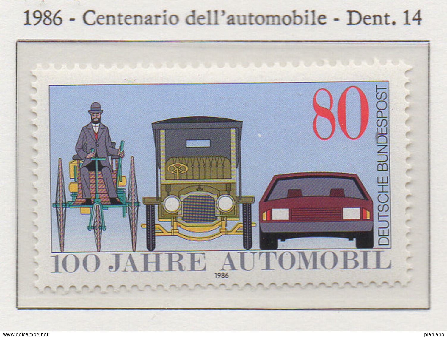 PIA - GERMANIA : 1986 : Centenario Dell' Automobile  - (Yv 1100) - Automobili