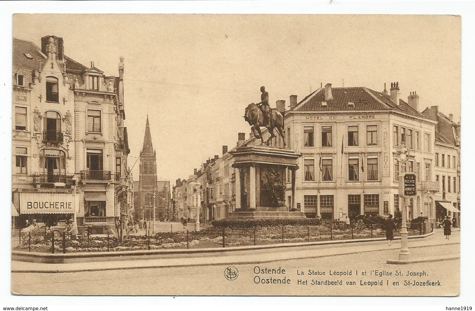 Oostende Boucherie Hotel De Flandre Statue Leopold L - Oostende