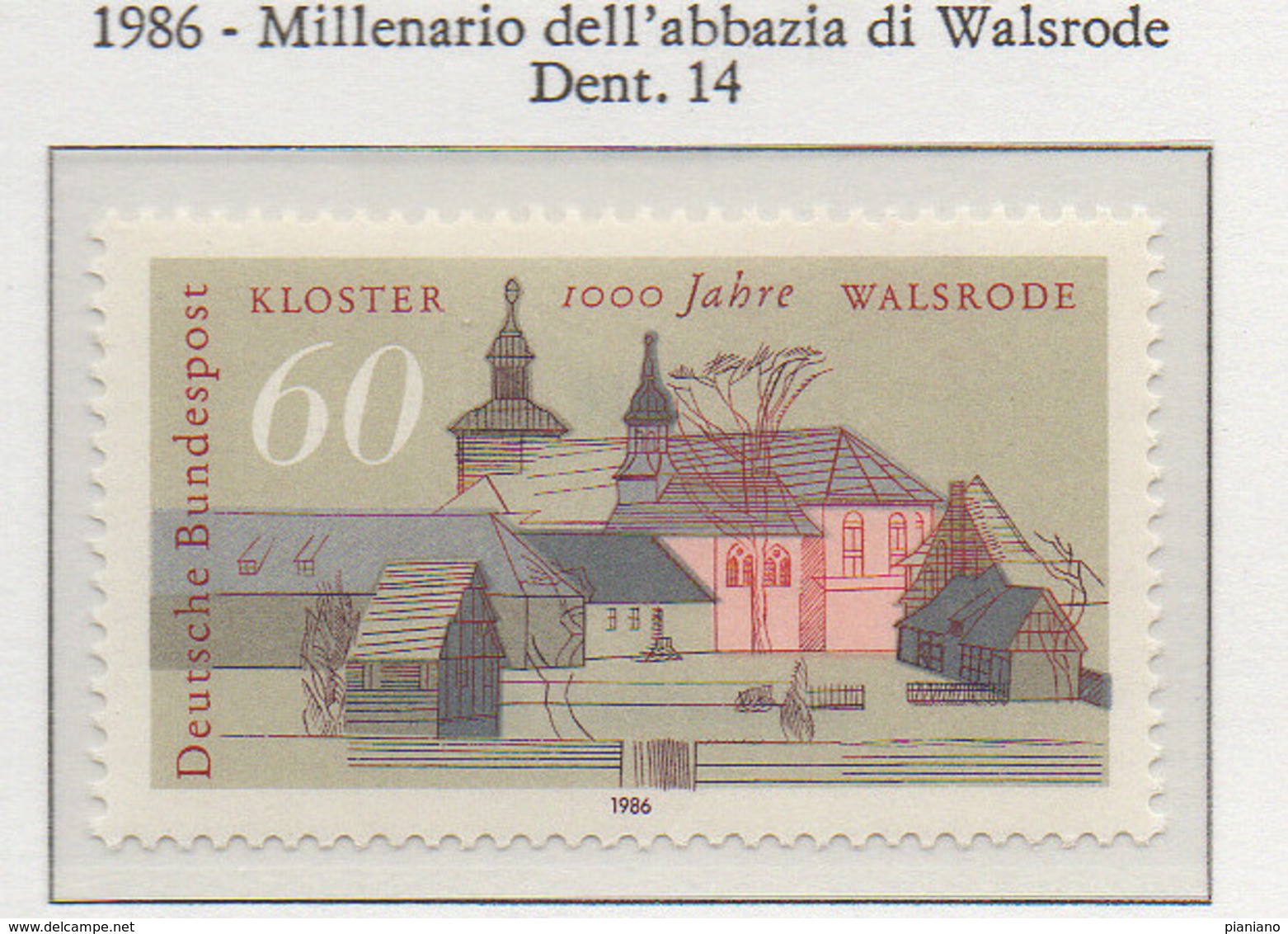 PIA - GERMANIA : 1986 : Millenario Dell' Abbazia Di Walsrode  - (Yv 1112) - Cristianismo