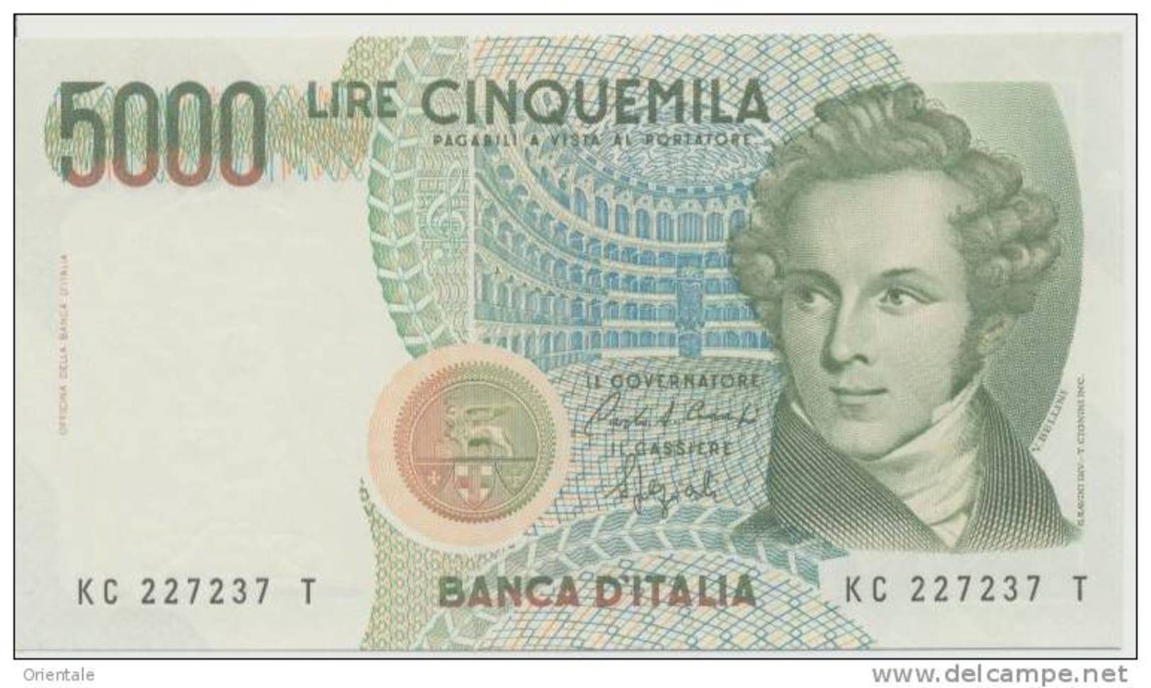 ITALY P. 111b 5000 L 1992 UNC - 5000 Lire