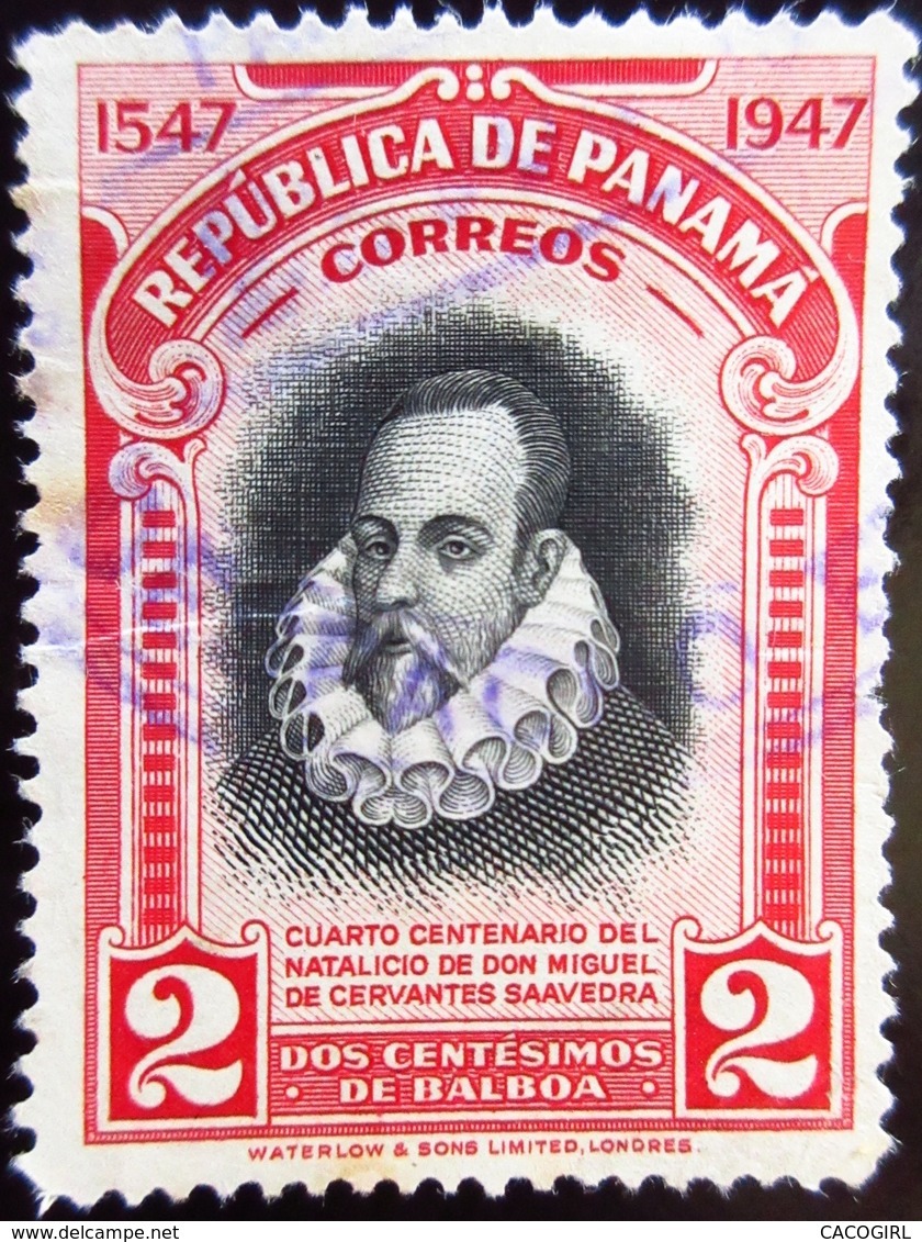 1948 Panama Mi 371, Sn 364 . Miguel De Cervantes Saavedra, Oblitéré - Panama