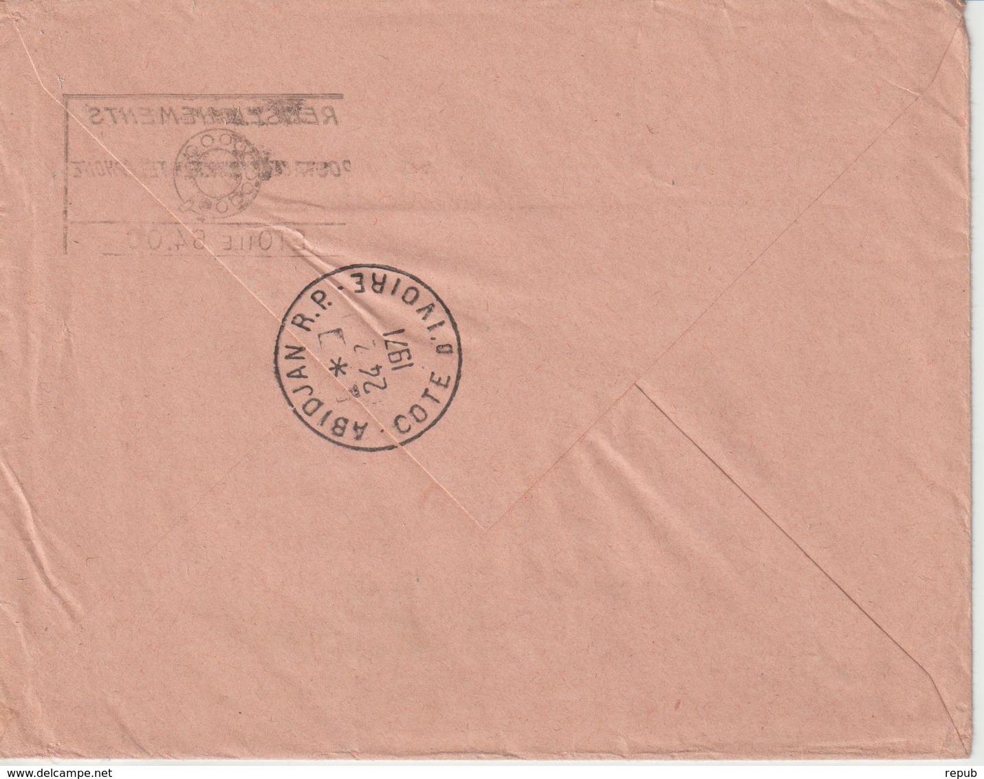 Lettre 1970 Cheffer 0.30 Imprimés De Paris Pour Cote D'Ivoire + Retour à L'envoyeur - 1961-....