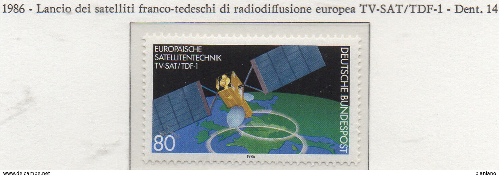PIA - GERMANIA : 1986 : Lancio Dei Satelliti Franco-Tedeschi Di Radiodiffusione Europea TV-SAT/TDF-1   - (Yv 1122) - Europa