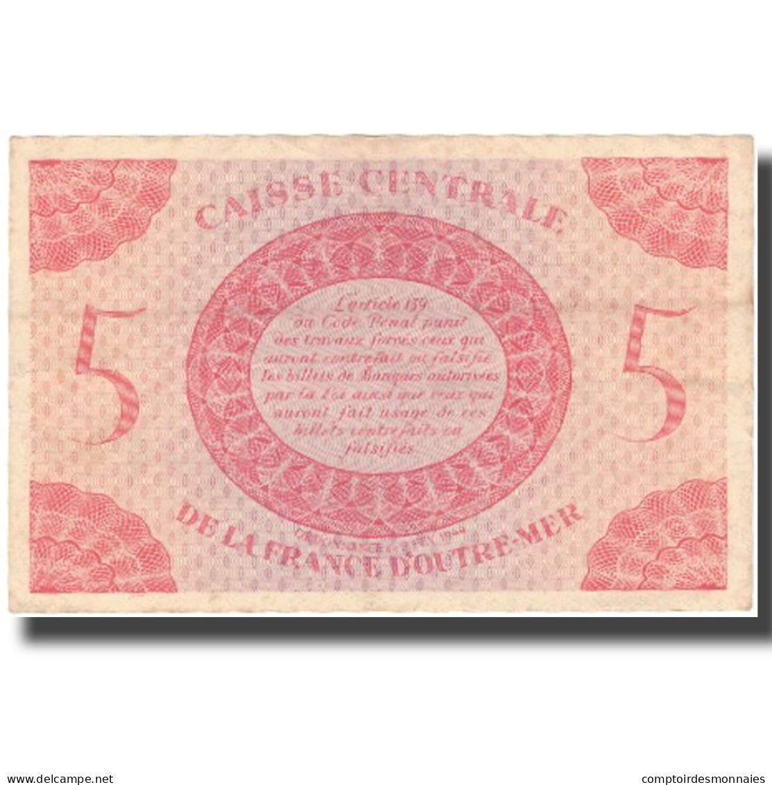 Billet, Afrique-Équatoriale Française, 5 Francs, 1944, 1944, KM:15C, TB+ - Französich-Guyana