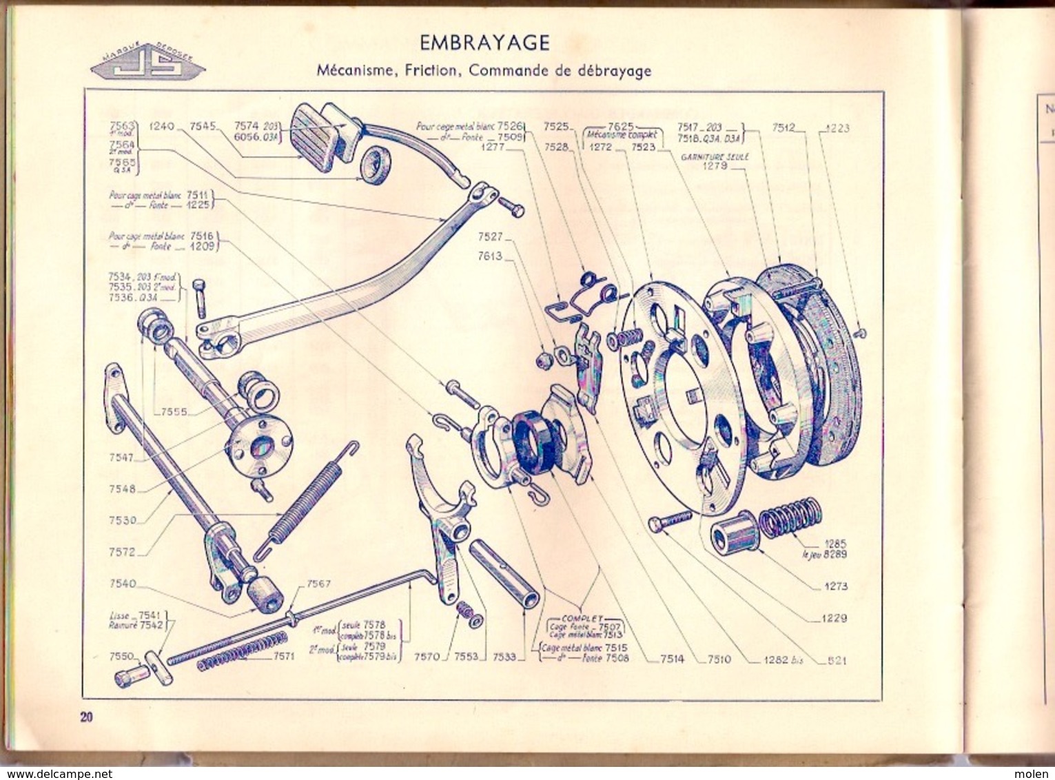 Catalogue PEUGEOT 203 Pièces détachées EREM AUTO Bruxelles 68pp ca©1948-60 VOITURE AUTOMOBILE GARAGE OLDTIMER Z89