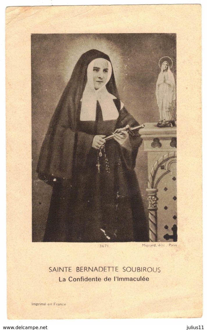 Sainte Bernadette Soubirous La Confidente De L'Immaculée IMAGE PIEUSE RELIGIEUSE HOLY CARD SANTINI HEILIG PRENTJE - Images Religieuses
