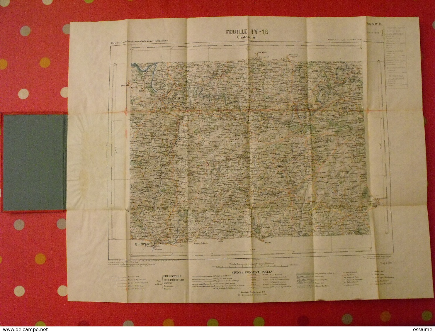 Carte D'état-major De Chateaulin (1/100000). Hachette 1891. Ministère De L'intérieur. Finistère Morbihan Quimper Pontivy - Cartes Topographiques