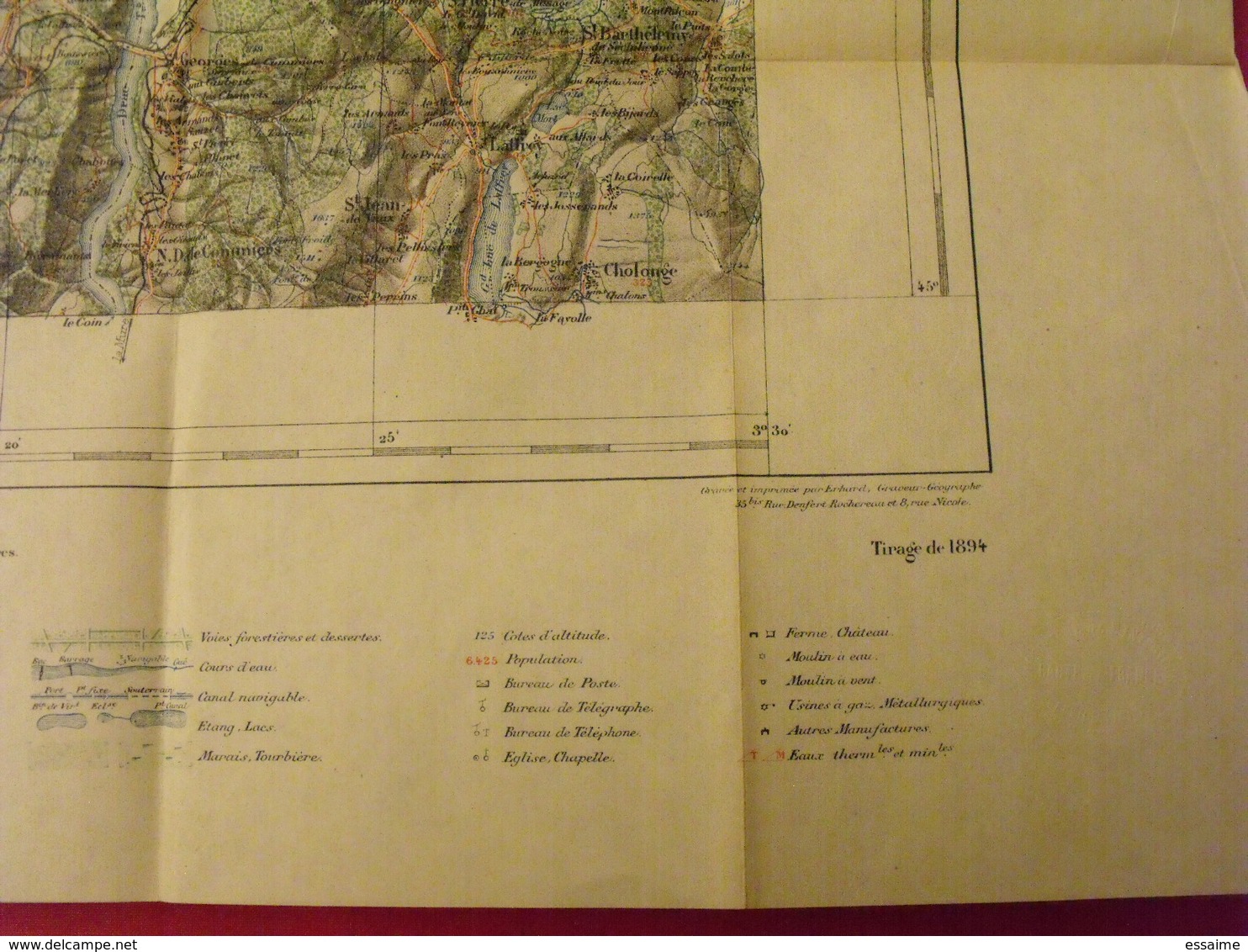 Carte D'état-major De Chateaulin (1/100000). Hachette 1891. Ministère De L'intérieur. Finistère Morbihan Quimper Pontivy - Cartes Topographiques