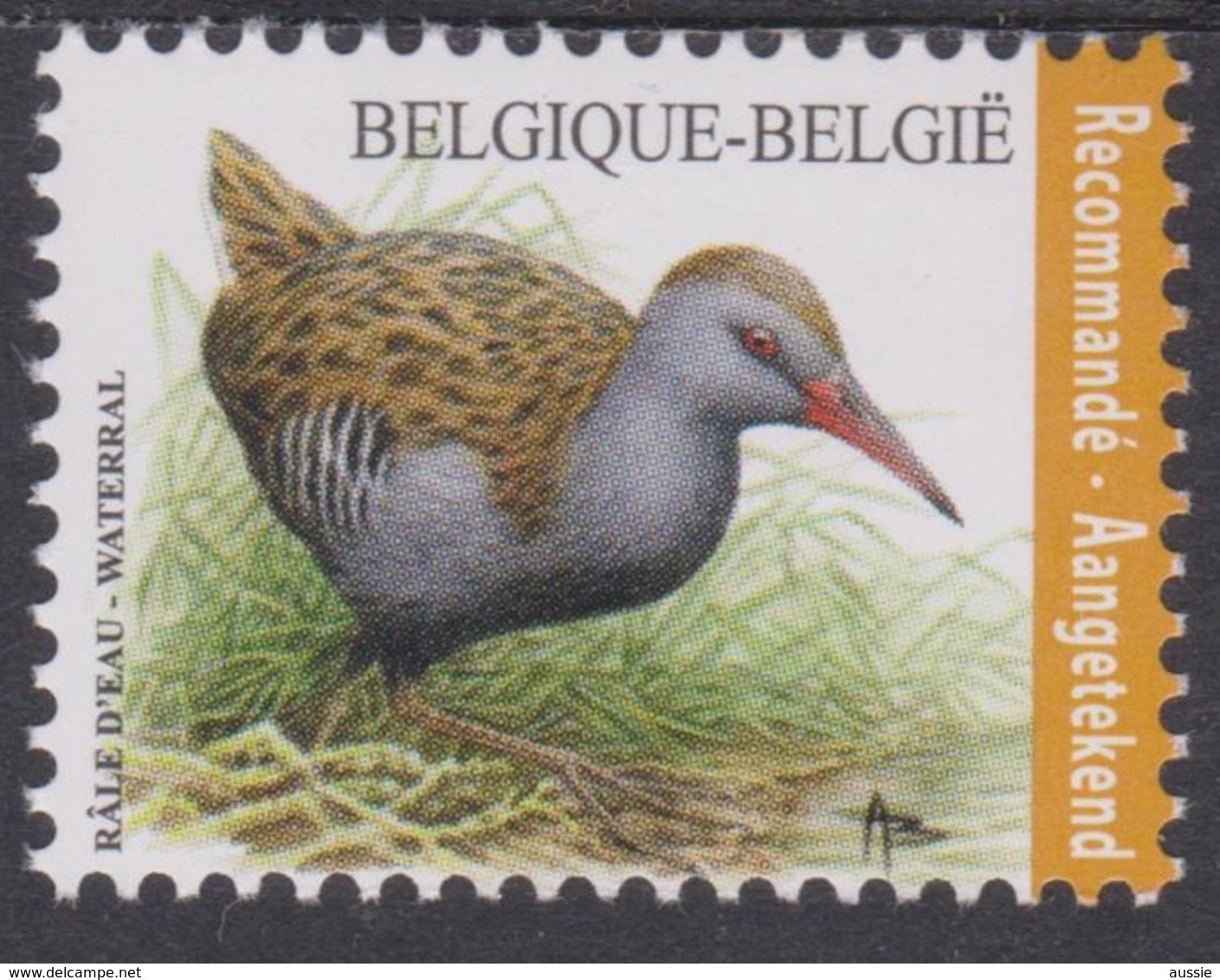 Belgie Belgique 2017 OBCn° 4671 *** MNH Oiseaux Waterral Râle D'eau Pour Lettre Recommandé - Neufs