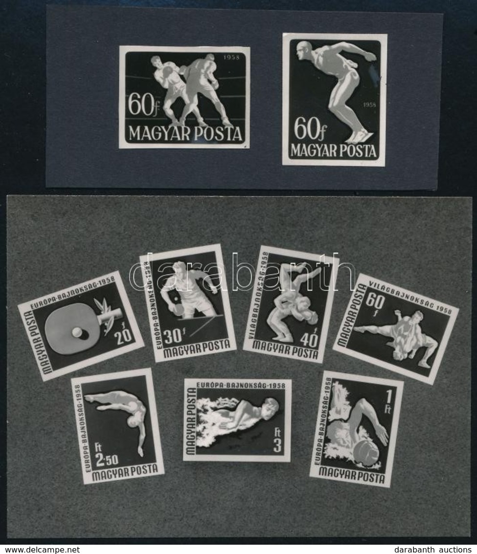 ~1958 Sport Sorozat + 2 Kiadatlan érték Nyomdai Fotói - Sonstige & Ohne Zuordnung