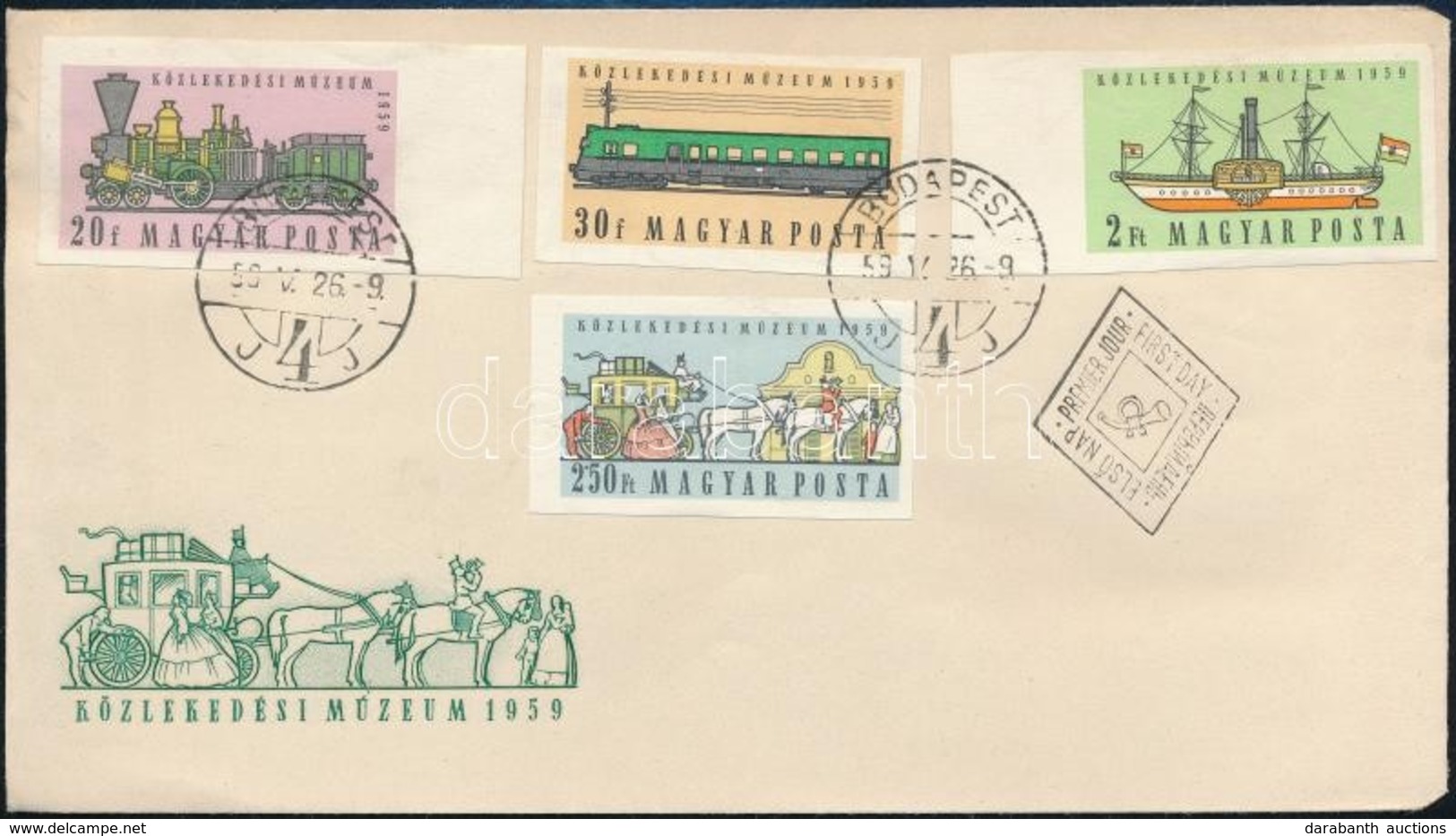 1959 Közlekedési Múzeum (I.) Vágott Sor 2 Db FDC-n (10.000) - Sonstige & Ohne Zuordnung