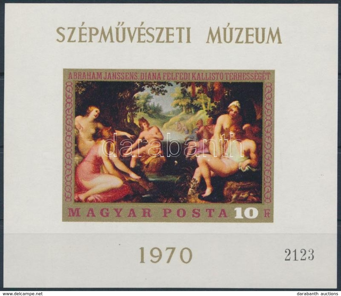 ** 1970 Festmény (VIII.) Vágott Blokk (4.000) - Sonstige & Ohne Zuordnung