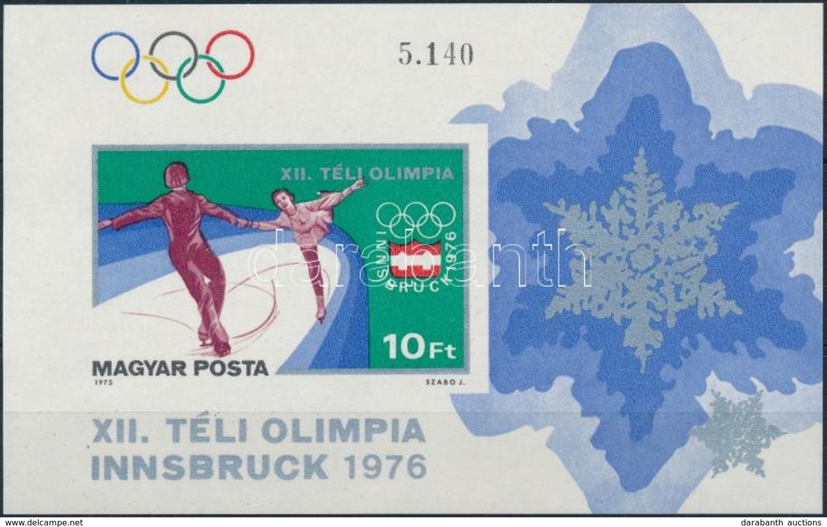 ** 1976 Téli Olimpia - Innsbruck Vágott Blokk (3.000) - Sonstige & Ohne Zuordnung