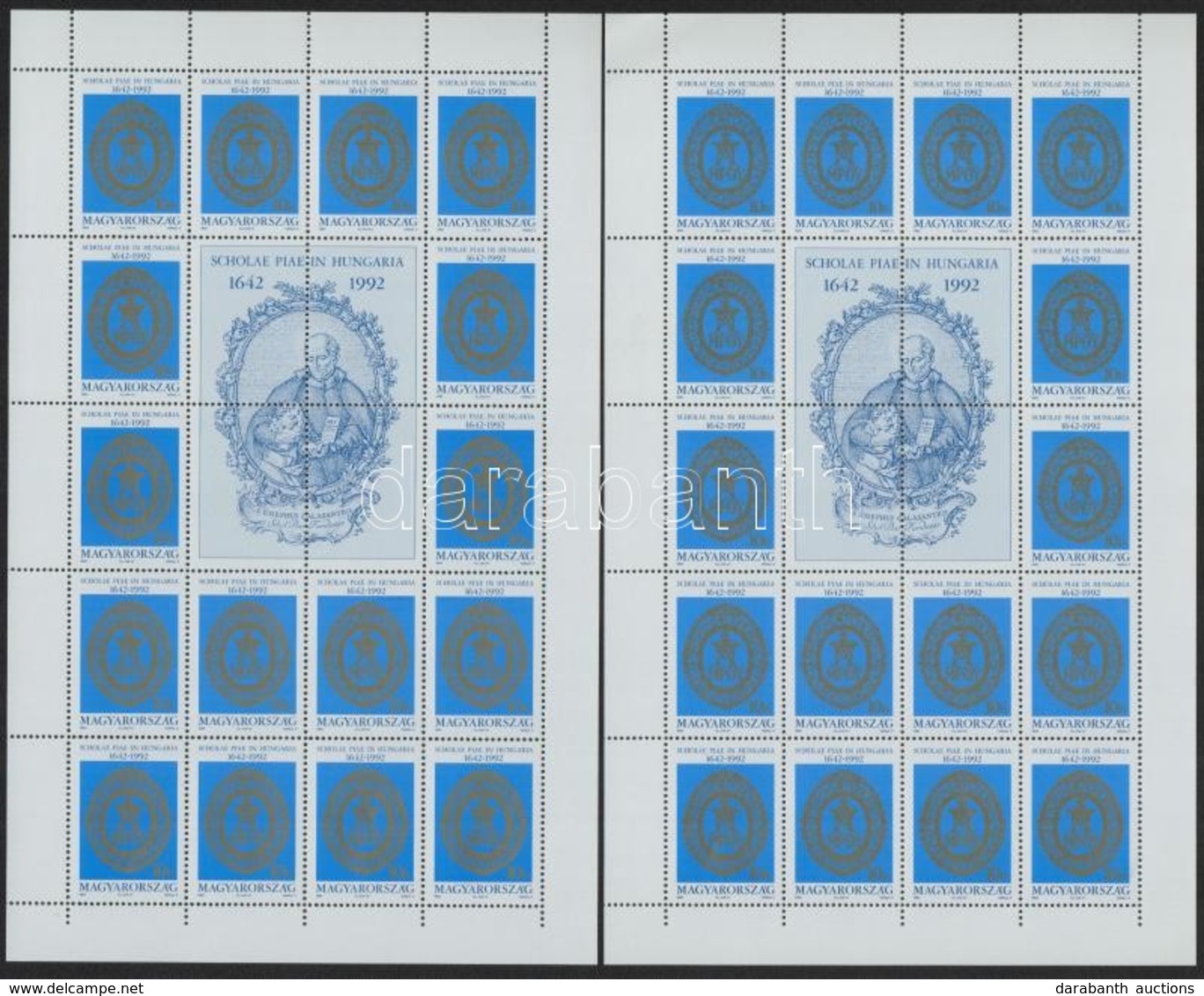 ** 1992 A Piarista Rend 350 éve Magyarországon 2-2 Négy Eltérő Fogazású ív (18.000) - Sonstige & Ohne Zuordnung