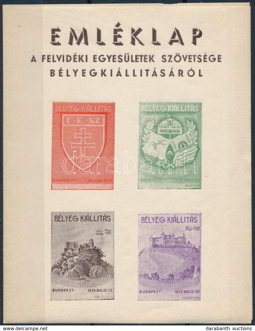 1939 Felvidéki Egyesületek Szövetsége Bélyegkiállítása 2 Db (összetapadt) Emlékív (15.000) - Sonstige & Ohne Zuordnung