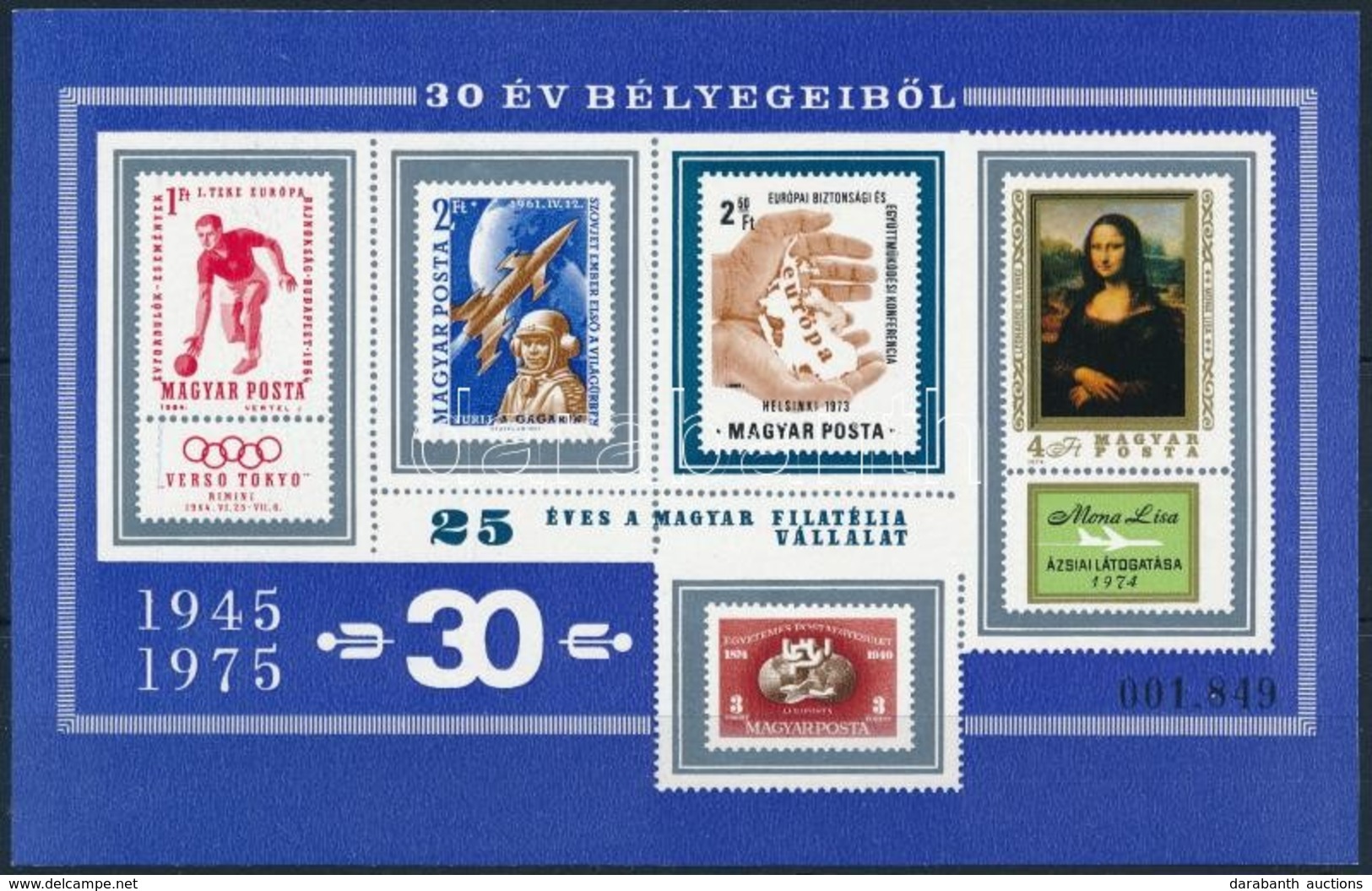 ** 1975 25 éves A Magyar Filatéliai Vállalat Vágott Emlékív (18.000) - Sonstige & Ohne Zuordnung