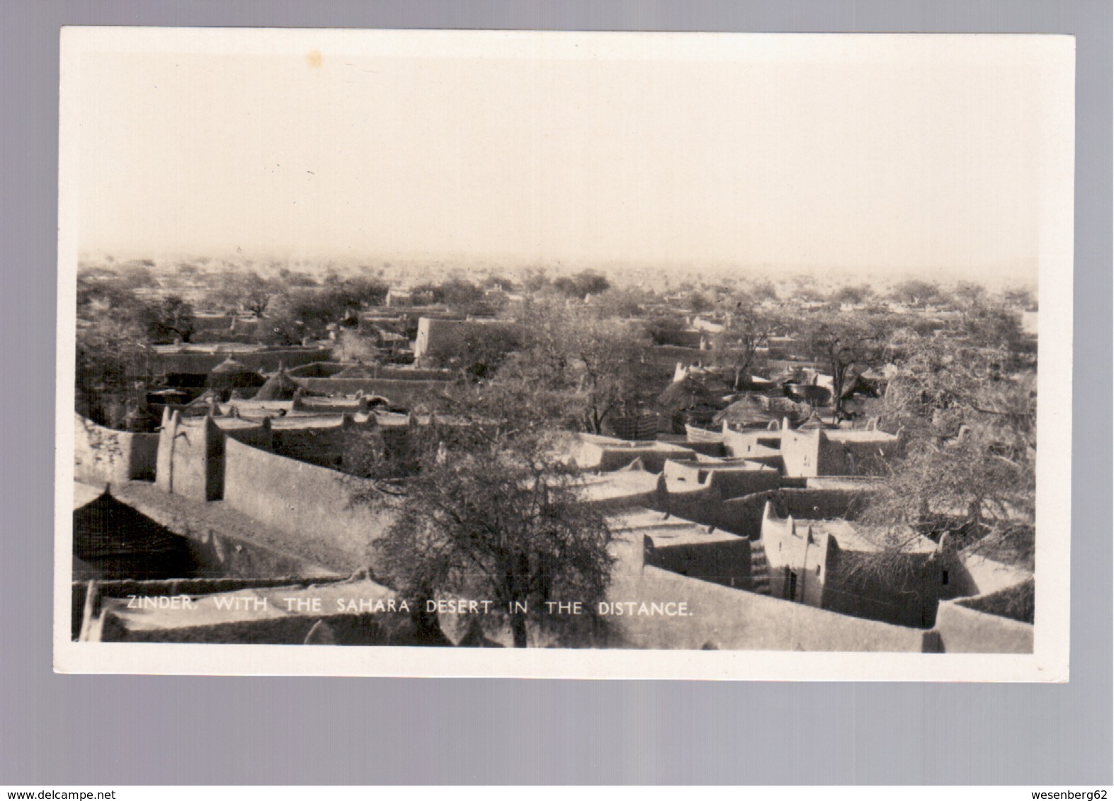 NIGERIA Zinder With The Sahara Desert In The Distance Ca 1930 OLD PHOTO POSTCARD - Nigeria