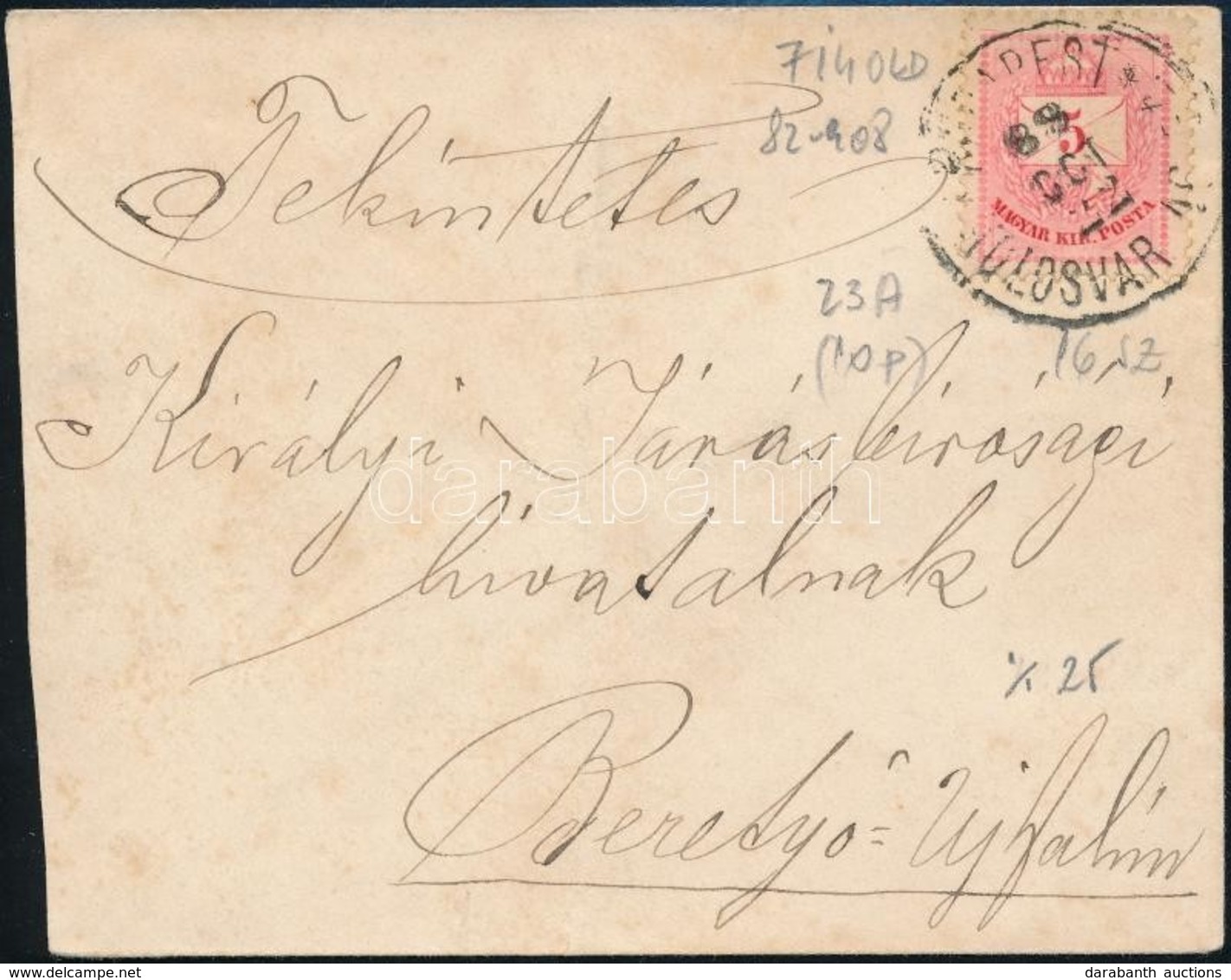 1888 Levél 5kr Bérmentesítéssel 'BUDAPEST-KOLOZSVÁR' Mozgóposta Bélyegzéssel - Sonstige & Ohne Zuordnung