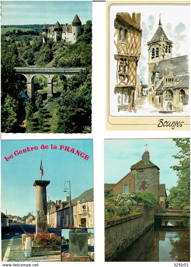 18 / CHER /  Lot De 90 Cartes Postales Modernes écrites - 5 - 99 Postcards