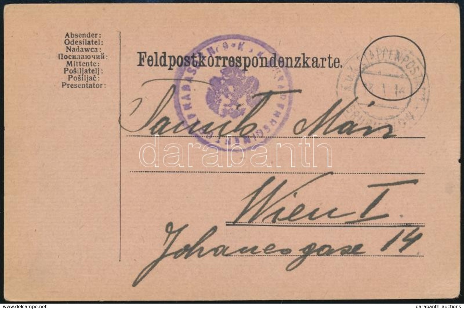 1916 Tábori Posta Levelezőlap 'EP GRUBIESZOW' - Sonstige & Ohne Zuordnung