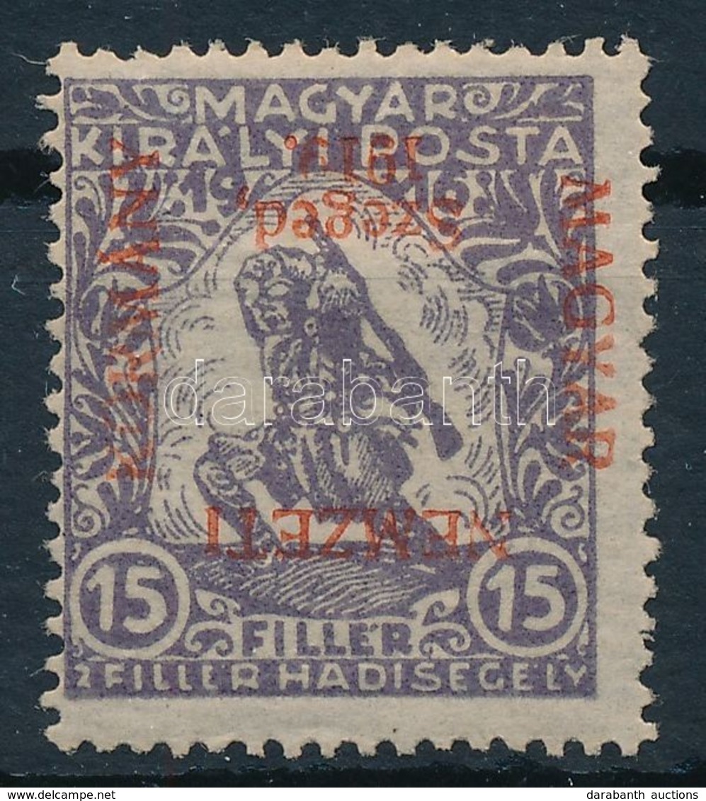 * Szeged 1919 Hadisegély 15f Fordított Felülnyomással és Bodor Vizsgálójellel (20.000) - Sonstige & Ohne Zuordnung