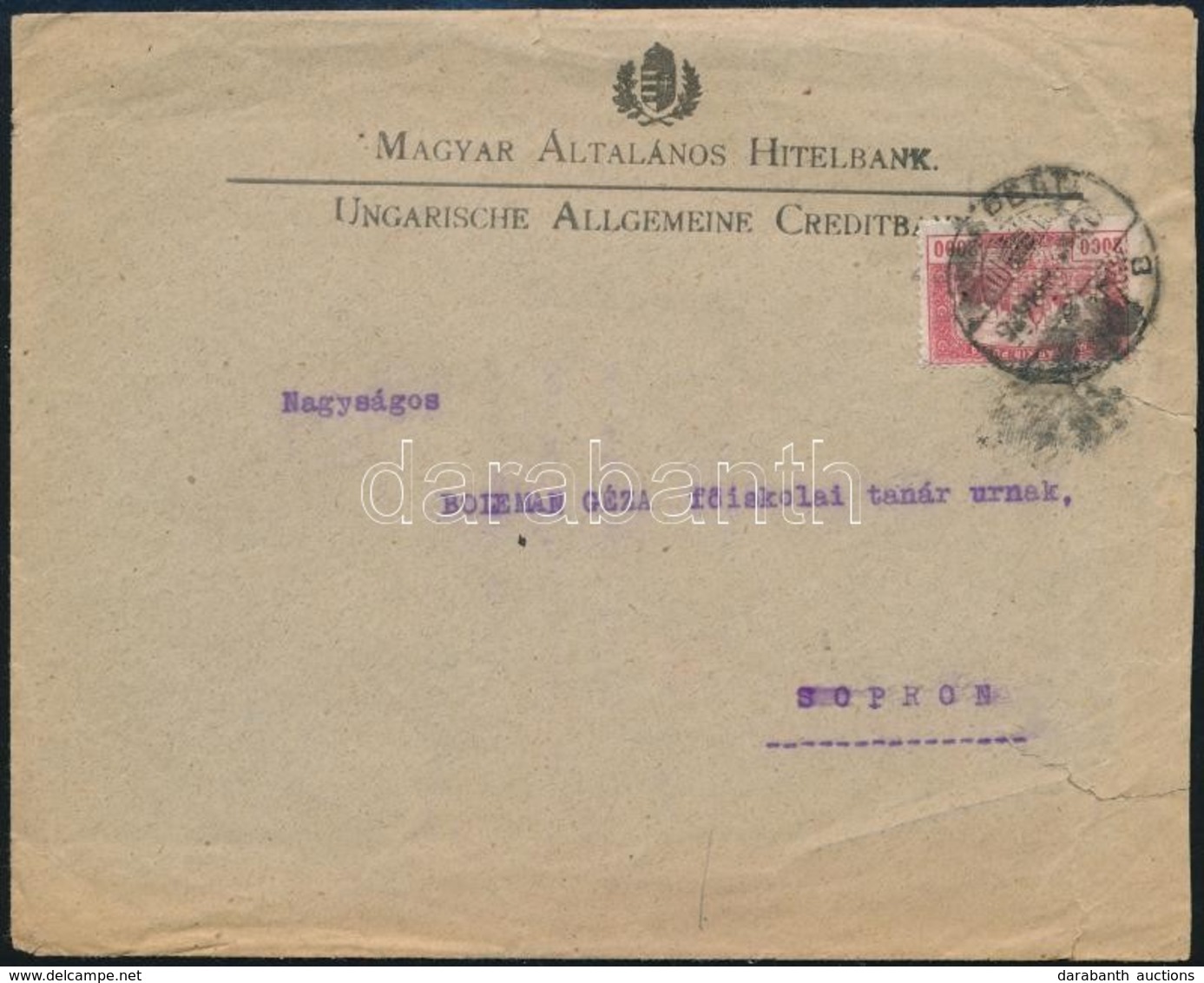 1925 Üzleti Levél M.Á.H. Céglyukasztásos Bélyeggel - Sonstige & Ohne Zuordnung