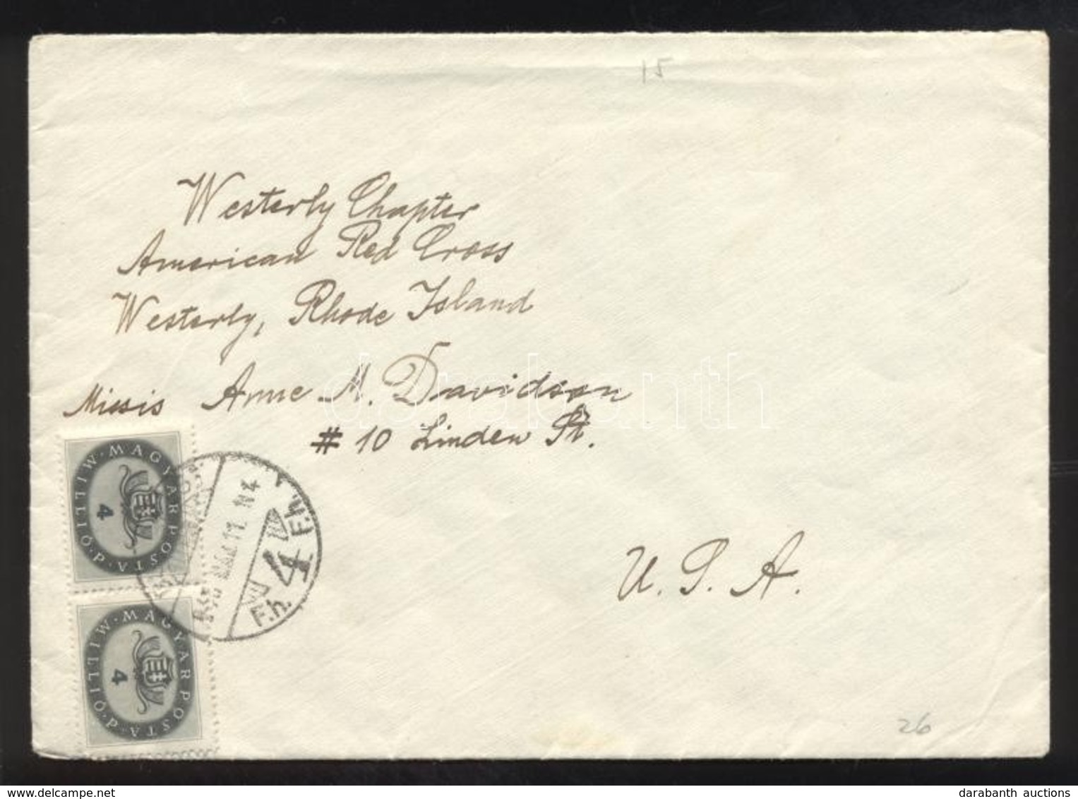 1946 (15. Díjszabás) Levél Az USA-ba 10x 4 MillióP Bérmentesítéssel / Cover To The USA With 10 X 4 Million P Franking - Sonstige & Ohne Zuordnung