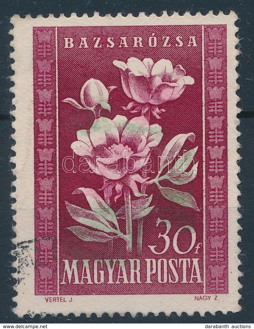 O 1950 Virág 30f Eltolódott Színnyomatokkal - Sonstige & Ohne Zuordnung