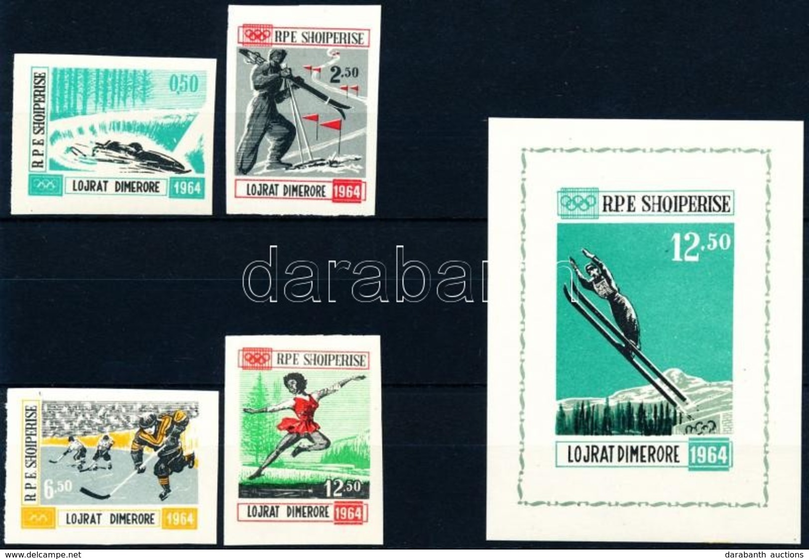 ** 1963 Téli Olimpia, Innsbruck (II) Vágott Sor Mi 798-801 + Blokk Mi 21 - Autres & Non Classés