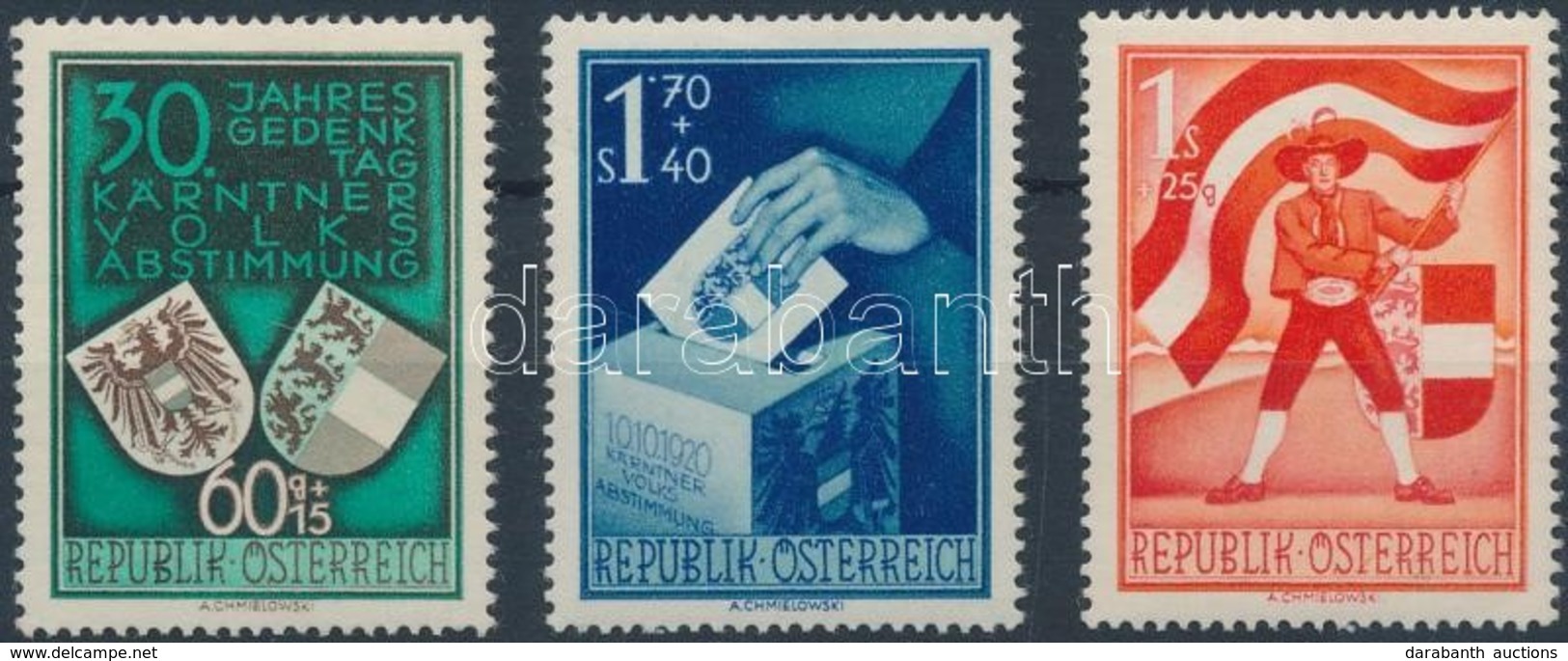 ** 1950 Karinthiai Népszavazás 30. évfordulója Sor Mi 952-954 - Other & Unclassified