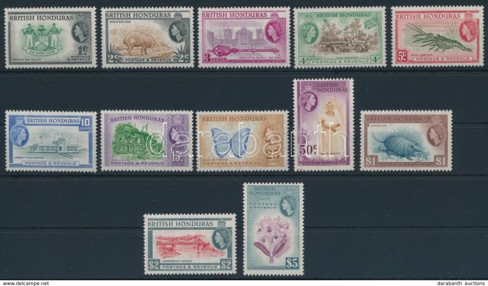 ** Brit-Honduras 1953 Forgalmi Sor Mi 141-152 A - Sonstige & Ohne Zuordnung