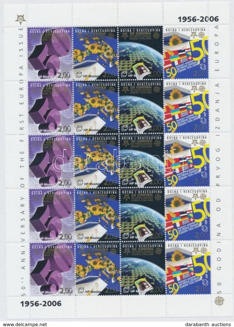 ** 2006 50 éves Az  Europa CEPT Kisív Mi 166-169 - Sonstige & Ohne Zuordnung