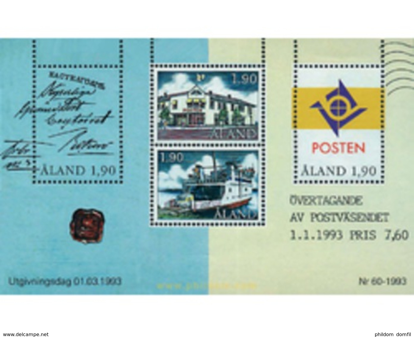 Ref. 93368 * MNH * - ALAND. 1993. AUTONOMOUS POSTAL ADMINISTRATION . ADMINISTRACION POSTAL PROPIA - Aland