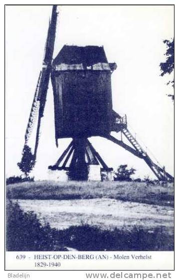 HEIST-OP-DEN-BERG (Antw.) - Molen/moulin - Blauwe Prentkaart Ons Molenheem Van De Verdwenen Molen Verhelst - Heist-op-den-Berg