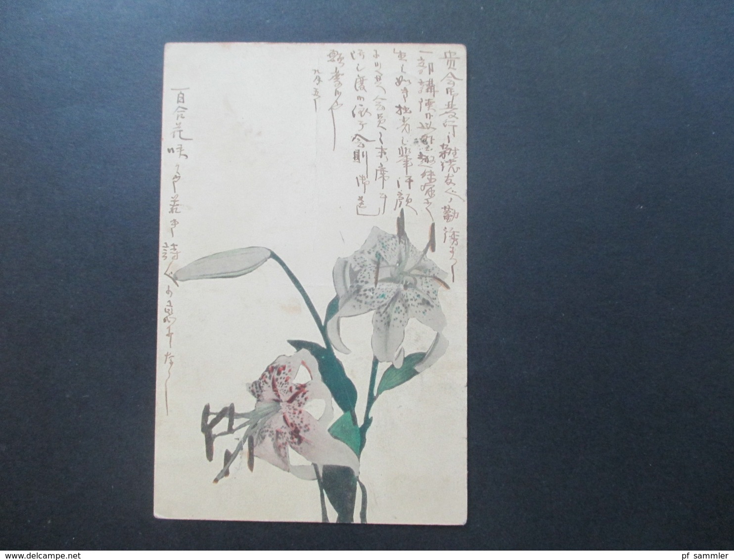 Japan Alte Postkarte Mit Orchideen Union Postale Universelle Um 1900 ?!? - Brieven En Documenten