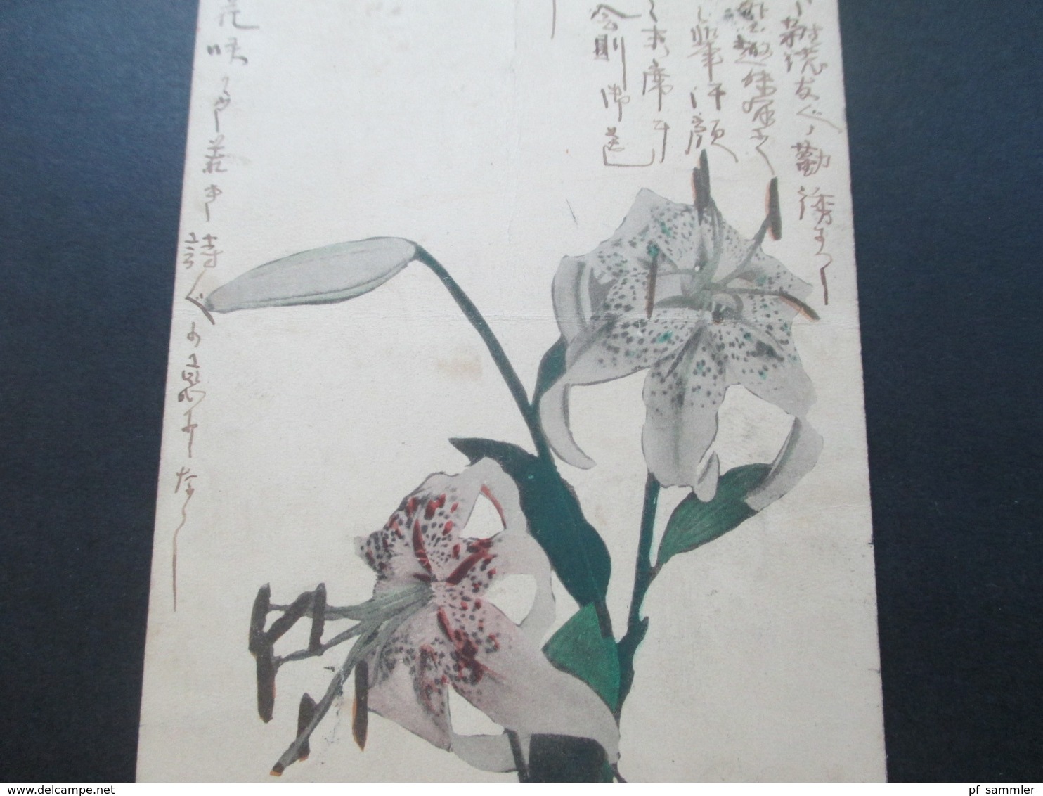 Japan Alte Postkarte Mit Orchideen Union Postale Universelle Um 1900 ?!? - Cartas & Documentos