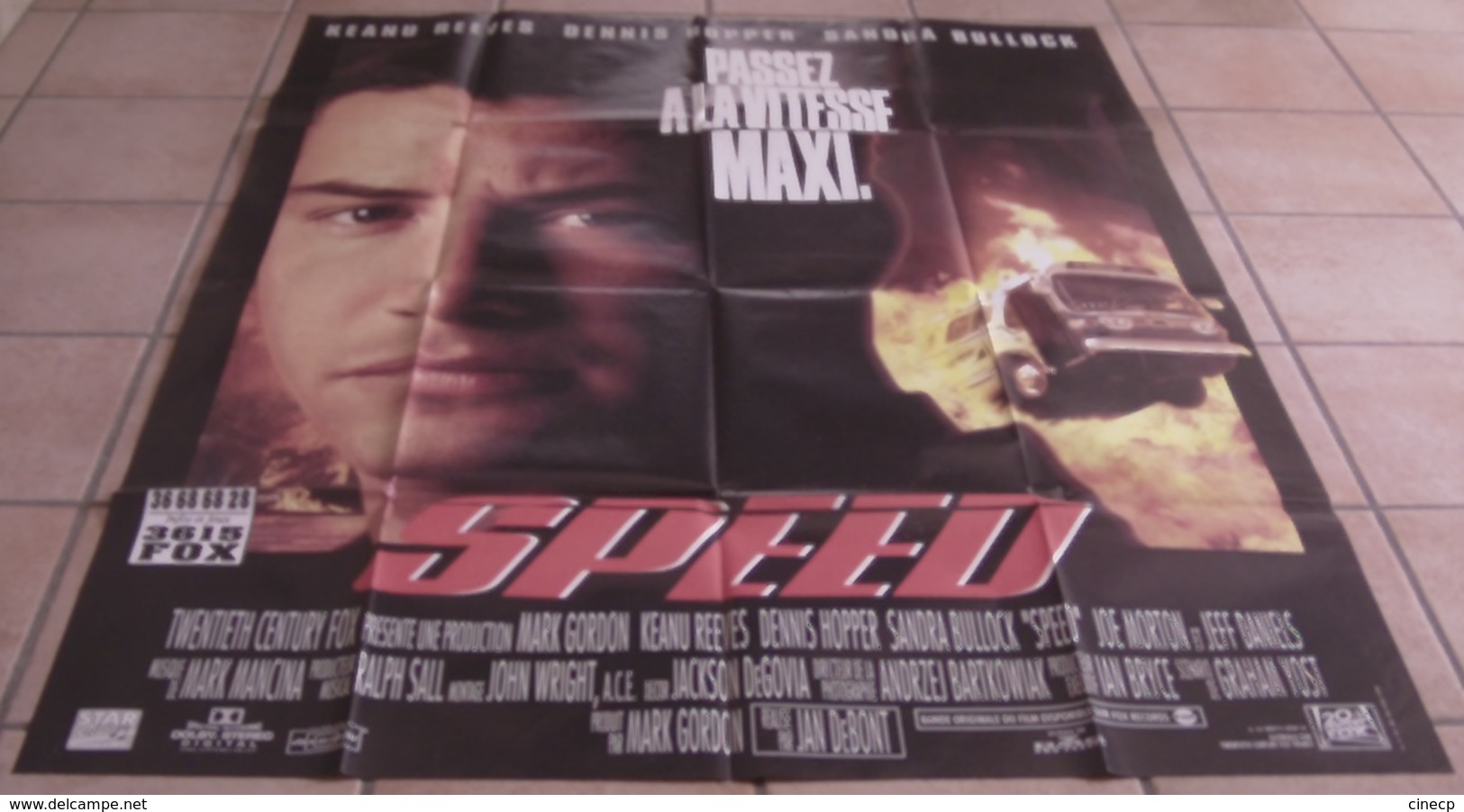 AFFICHE CINEMA ORIGINALE FILM SPEED Jan DE BONT Keanu REEVES Sandra BULLOCK 1994 TBE - Affiches & Posters