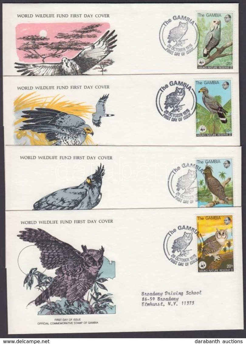 1978 WWF: Madár Sor Mi 374-377 4 Db FDC - Altri & Non Classificati