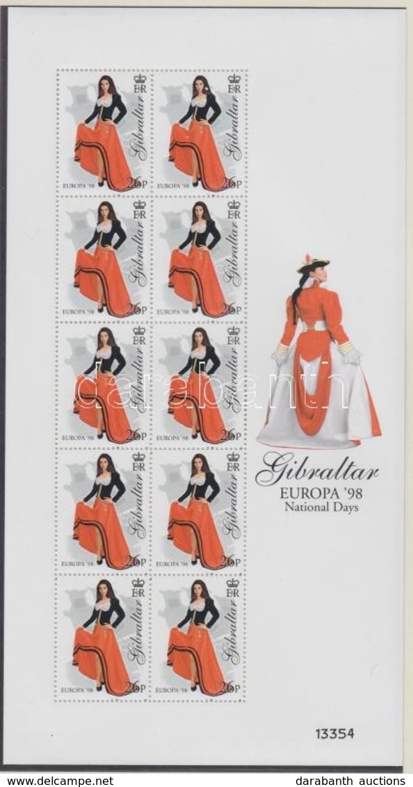 ** 1998 Europa CEPT Kisív Sor / Mi 834-837 Minisheets - Sonstige & Ohne Zuordnung