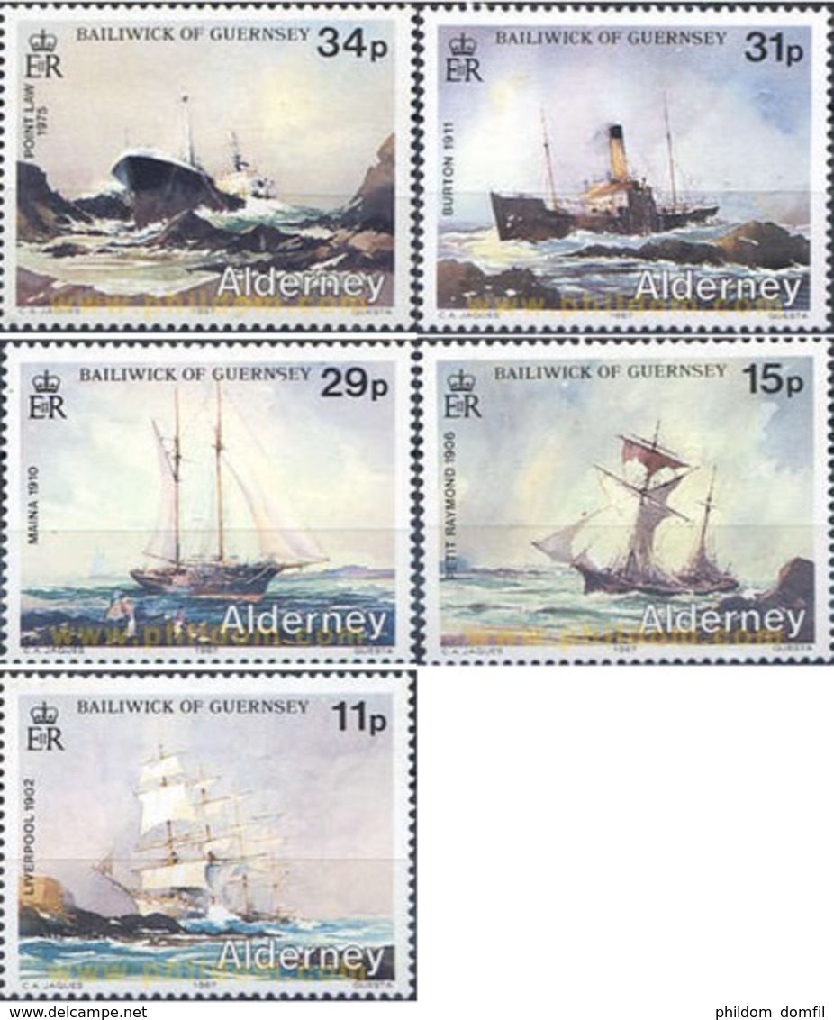 Ref. 167609 * MNH * - ALDERNEY. 1987. SHIPS . BARCOS - Alderney