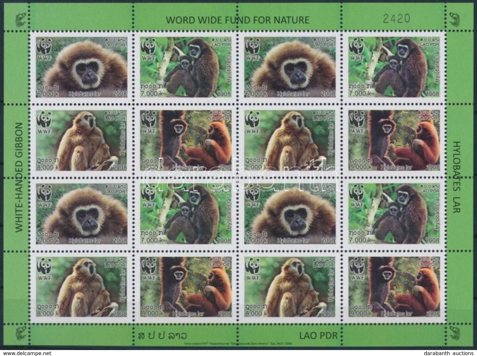 ** 2008 WWF: Majmok Kisív Mi 2062-2065 A - Sonstige & Ohne Zuordnung