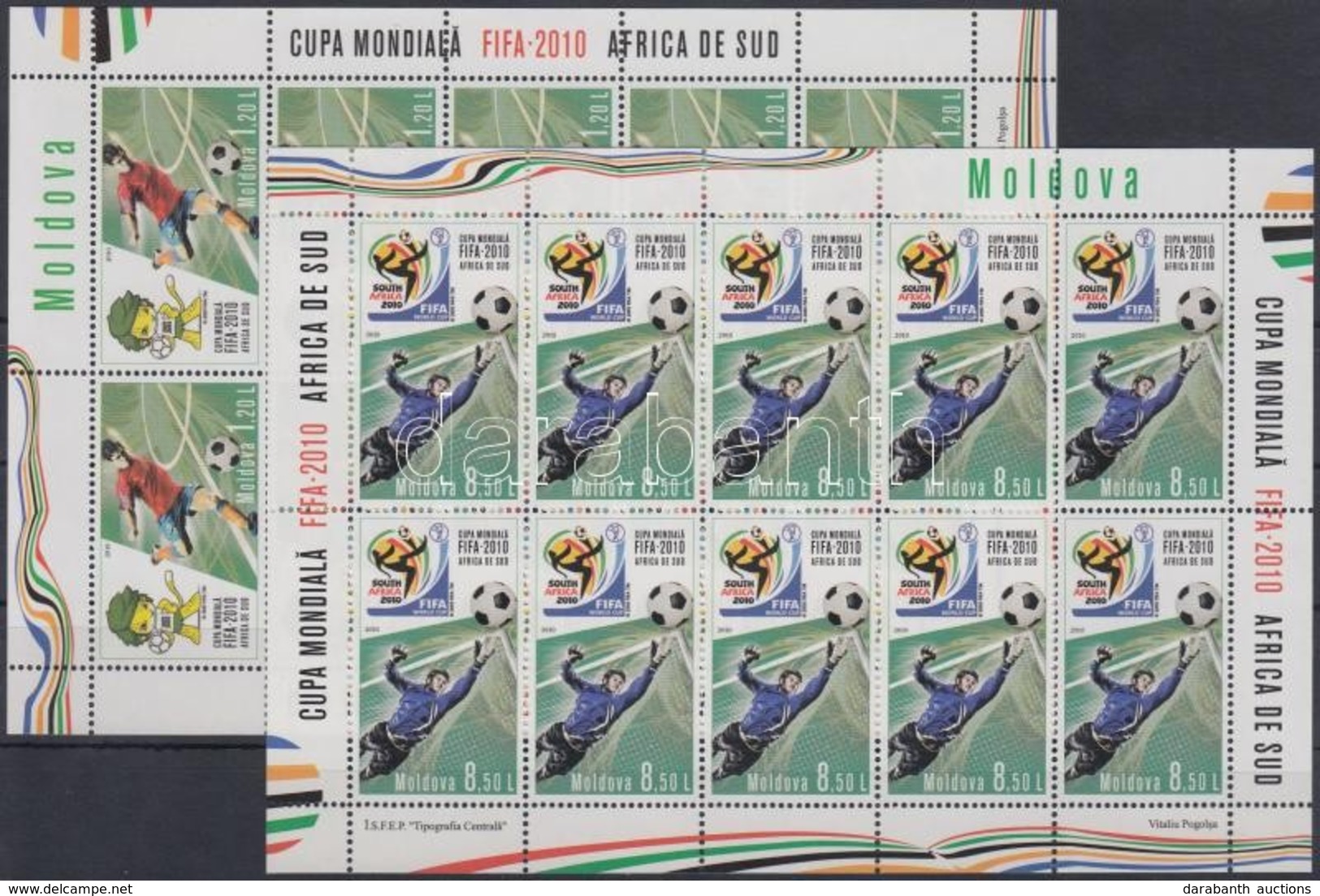 ** 2010 FIFA VB, Dél-Afrika Kisív Sor Mi 706-707 - Sonstige & Ohne Zuordnung