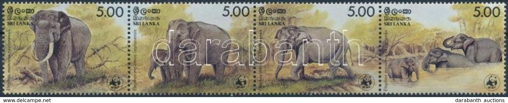 ** 1986 WWF: Ceyloni Elefánt Sor Négyescsíkban + 4 Db FDC Mi 753-756 - Sonstige & Ohne Zuordnung